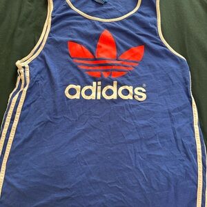 Adidas Blue Tank Top with Red Logo